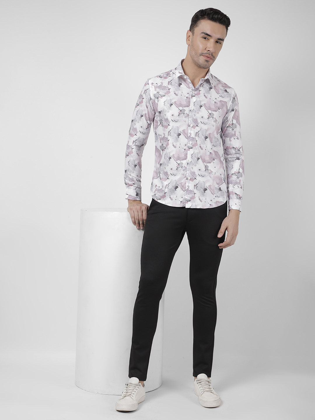 Numero Uno Men Abstract Pink Shirt